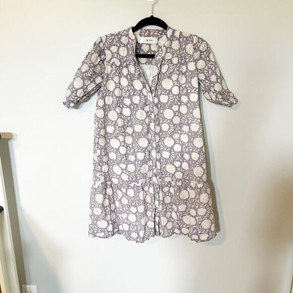WVN. Cotton printed button front dress women’s size xs - Picture 1 of 9